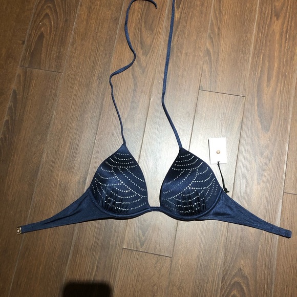 NWT Shade & Shore Rhinestone Pacifica Navy Bikini - Picture 2 of 6